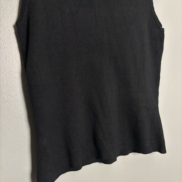 Vintage 90s Joseph A Silk Blend Women’s Sleeveless Tank Top Turtleneck Black S - Picture 3 of 12